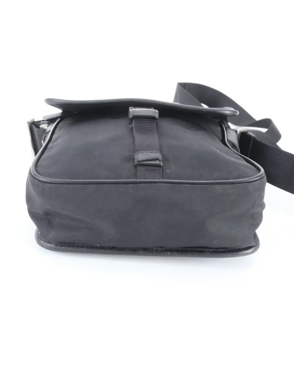 Prada Tessuto Nylon Triangle Logo Shoulder Bag Crossbody Messenger Black